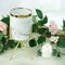 8" tall White Grey Ceramic Flower Pot Gold Iron Stand Wedding Vases Centerpieces